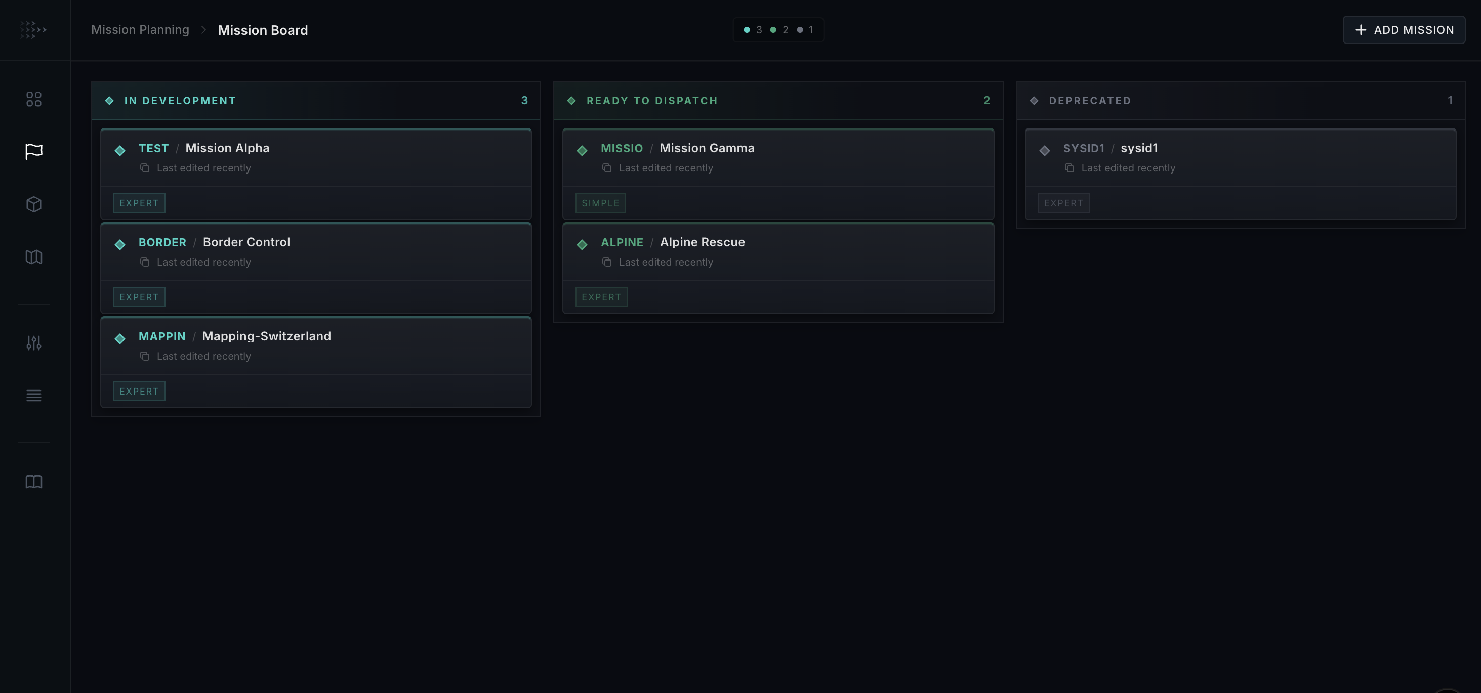 VELITAE Mission Board — kanban mission lifecycle management
